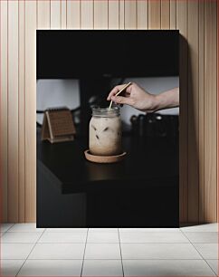 Πίνακας, Iced Coffee on the Desk Παγωμένος καφές στο γραφείο