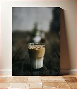 Πίνακας, Iced Coffee on Wooden Table Παγωμένος καφές σε ξύλινο τραπέζι