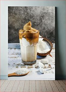 Πίνακας, Iced Coffee with Coconut Παγωμένος Καφές με Καρύδα