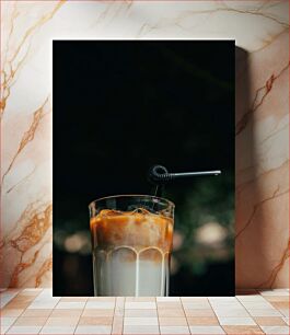 Πίνακας, Iced Coffee with Straw Παγωμένος Καφές με Καλαμάκι