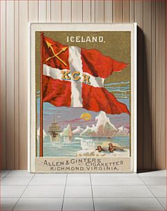 Πίνακας, Iceland, from Flags of All Nations, Series 2 (N10) for Allen & Ginter Cigarettes Brands