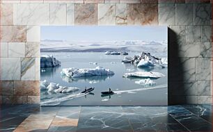 Πίνακας, Icy Waters with Icebergs Παγωμένα νερά με παγόβουνα