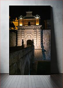 Πίνακας, Illuminated Ancient Fortress Gate at Night Φωτισμένη Αρχαία Πύλη Φρουρίου τη νύχτα