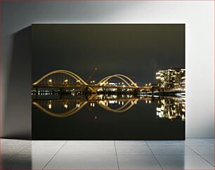 Πίνακας, Illuminated Bridge at Night Φωτισμένη γέφυρα τη νύχτα