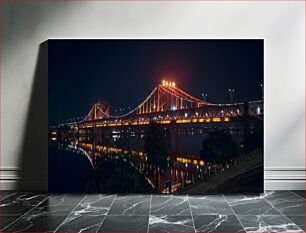 Πίνακας, Illuminated Bridge at Night Φωτισμένη γέφυρα τη νύχτα