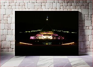 Πίνακας, Illuminated Building at Night Φωτισμένο κτίριο τη νύχτα