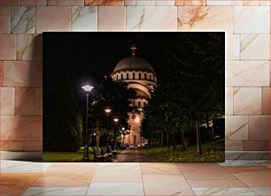 Πίνακας, Illuminated Cathedral at Night Φωτισμένος καθεδρικός ναός τη νύχτα