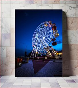 Πίνακας, Illuminated Ferris Wheel at Night Φωτιζόμενη ρόδα λούνα παρκ τη νύχτα