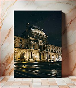 Πίνακας, Illuminated Historic Building at Night Φωτισμένο Ιστορικό Κτήριο τη νύχτα