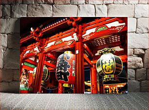 Πίνακας, Illuminated Lanterns of Japanese Temple Φωτισμένα φανάρια του ιαπωνικού ναού