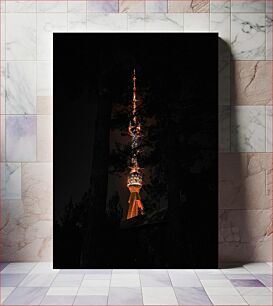 Πίνακας, Illuminated Tower in the Night Φωτισμένος Πύργος στη Νύχτα