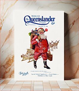 Πίνακας, Illustrated front cover from The Queenslander December 17 (1936), vintage Santa Claus illustration