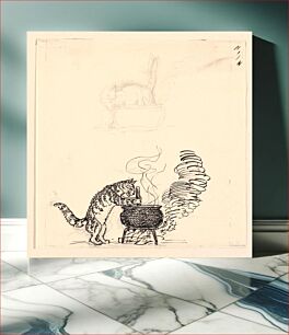 Πίνακας, Illustration for "The fat cat" and sketch by Niels Skovgaard