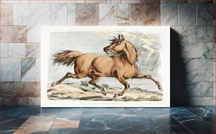 Πίνακας, Illustration of a brown horse running from Sporting Sketches (1817-1818) by Henry Alken (1784-1851)