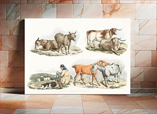 Πίνακας, Illustration of knitting shepherd from Sporting Sketches (1817-1818) by Henry Alken (1784-1851)