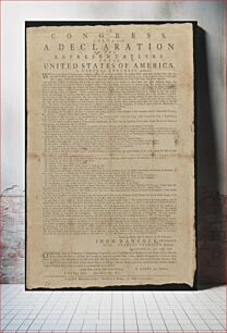 Πίνακας, In Congress, July 4, 1776 : a declaration by the representatives of the United States of America, in general congress assembled