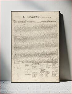 Πίνακας, In Congress, July 4, 1776 : the unanimous declaration of the thirteen United States of America