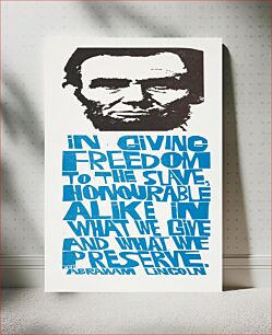 Πίνακας, In giving freedom to the slave, honourable alike in what we give and what we preserve. Abraham Lincoln (1971) vintage poster by Paul Peter Piech