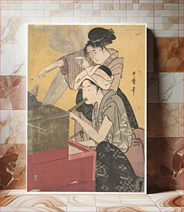 Πίνακας, In the Kitchen by Utamaro Kitagawa (1754–1806)