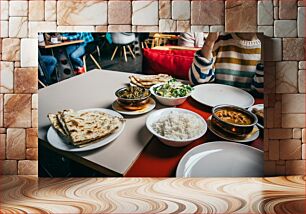 Πίνακας, Indian Food on Restaurant Table Ινδικό φαγητό στο τραπέζι του εστιατορίου