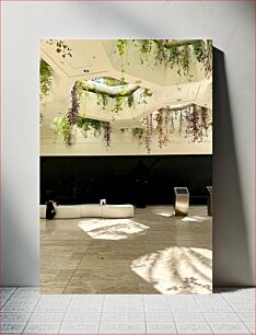Πίνακας, Indoor Hanging Plants and Seating Area Κρεμαστά φυτά και καθιστικό εσωτερικού χώρου