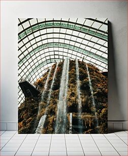 Πίνακας, Indoor Waterfall in Botanical Garden Εσωτερικός Καταρράκτης στον Βοτανικό Κήπο