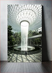 Πίνακας, Indoor Waterfall with Dome Εσωτερικός Καταρράκτης με Θόλο