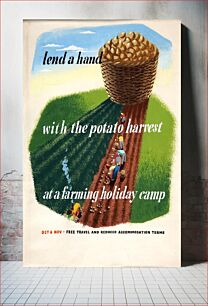 Πίνακας, INF3-102 Food Production Lend a hand with the potato harvest (workers in field) by Eileen Evans
