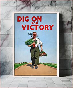 Πίνακας, INF3-96 Food Production Dig for Victory (1939-1946) chromolithograph by Peter Fraser