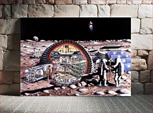 Πίνακας, Inflatable module for lunar base (1989) illustrated by NASA, Kitmacher, Ciccora artists