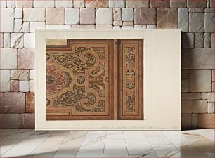 Πίνακας, Intarsia Ceiling Design for the Dining Room, Deepdene, Dorking, Surrey by Jules Edmond Charles Lachaise and Eugène Pierre Gourdet
