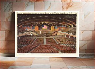 Πίνακας, Interior auditorium, showing the largest organ in the world, Ocean Grove, N. J