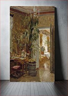 Πίνακας, Interior from the hallonblads' home, hympölä manor, 1888, by Adolf von Becker