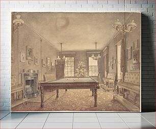 Πίνακας, Interior of the billiard room at Lupton House, Devonshire, designed by George Wrightwick for Sir J.B.Y. Buller