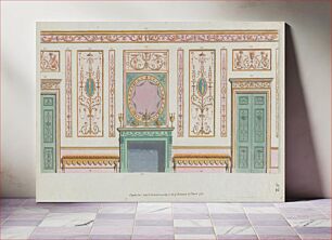 Πίνακας, Interior Ornamented Wall with Doors and Fireplace, nos. 344–350 ("Designs for Various Ornaments," pl. 52)