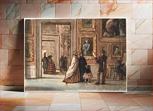 Πίνακας, Interior with visitors in Palazzo Pitti in Florence by P. C. Skovgaard