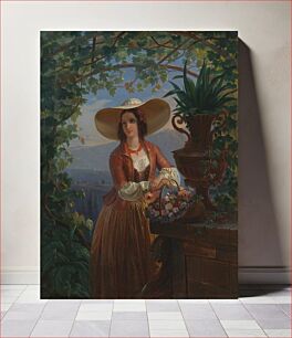 Πίνακας, Italian flower-girl, 1845, by Robert Wilhelm Ekman