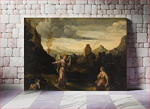 Πίνακας, Italian landscape, in the foreground Hagar, Ishmael and an angel by unknown