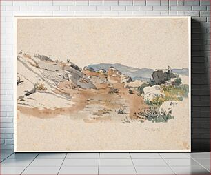 Πίνακας, Italian landscape with boulders by Johan Thomas Lundbye
