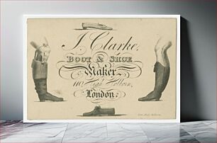 Πίνακας, J. Clarke : boot & shoe maker : 110 High Holborn, London