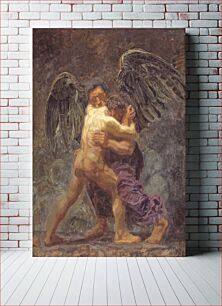 Πίνακας, Jacob Wrestling with the Angel by Oluf Hartmann