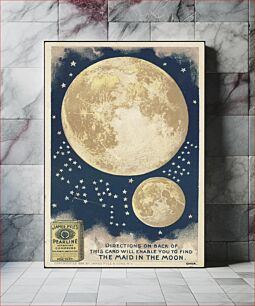 Πίνακας, James Pyle's Pearline washing compound - directions on the back of this card will enable you to find the maid in the moon
