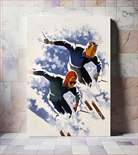 Πίνακας, Jantzen (1947), vintage ski sport poster by Joseph Binder