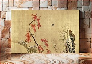 Πίνακας, Japanese autumn (19th century) vintage painting by Shibata Zeshine