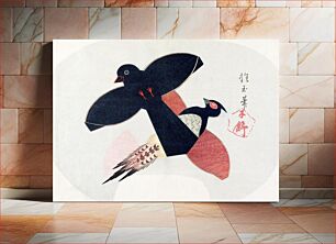 Πίνακας, Japanese bird shaped kites (1830) vintage woodblock print by Yamada Hōgyoku