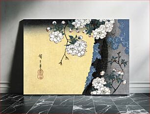 Πίνακας, Japanese cherry blossoms (1837) vintage woodblock print by Utagawa Hiroshige
