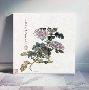 Πίνακας, Japanese chrysanthemum (1368 - 1644) color woodblock print by Hu Zhengyan