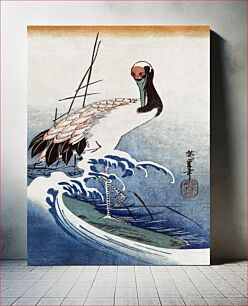 Πίνακας, Japanese crane (1797-1858) vintage Ukiyo-e style