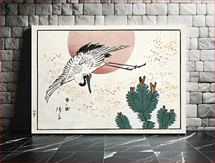 Πίνακας, Japanese crane (1826–1869) woodblock print