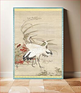 Πίνακας, Japanese cranes (1835 - 1887) vintage painting by Watanabe Shōka